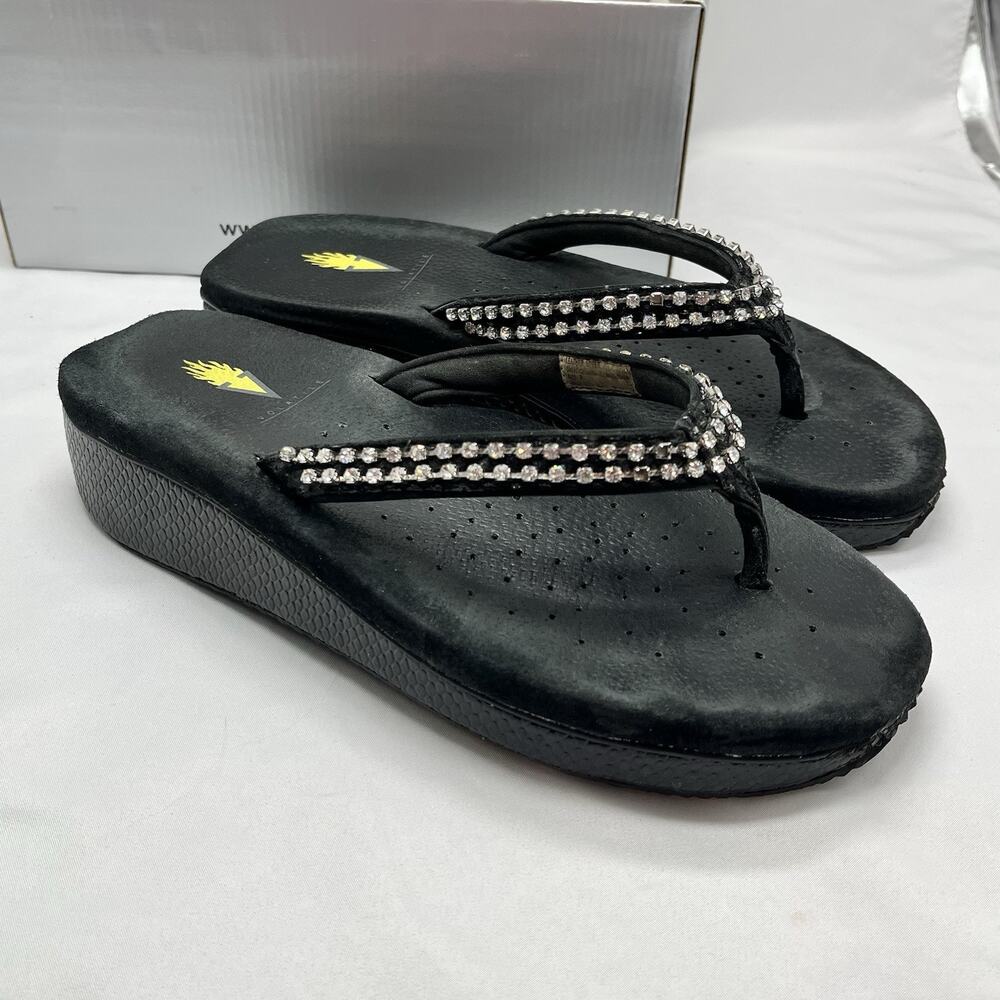 Volatile Size 9 Rhinestone platform Wedge Bling Sandals Chunky Festival Valerie